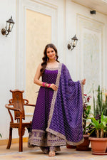 VELRA Noir Bandhani Vichitra Silk Anarkali Suit Set with Mirror Work – Festive Edit