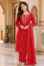 VELRA Bandhani Georgette Suit Set (3-Piece)
