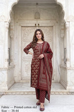 VELRA Everyday Elegance Cotton 3-Piece Suit Set