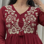 Embroidered Mul Cotton Anarkali Set with Dupatta