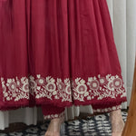 Embroidered Mul Cotton Anarkali Set with Dupatta