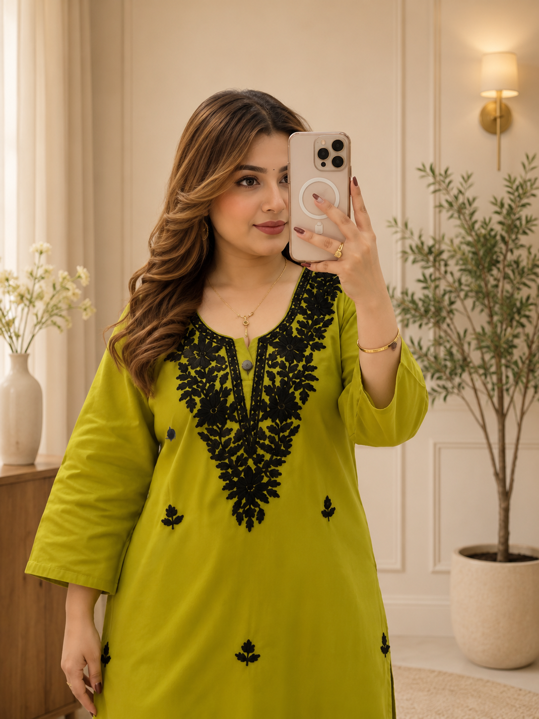 Embroidered Kurti Pant Set