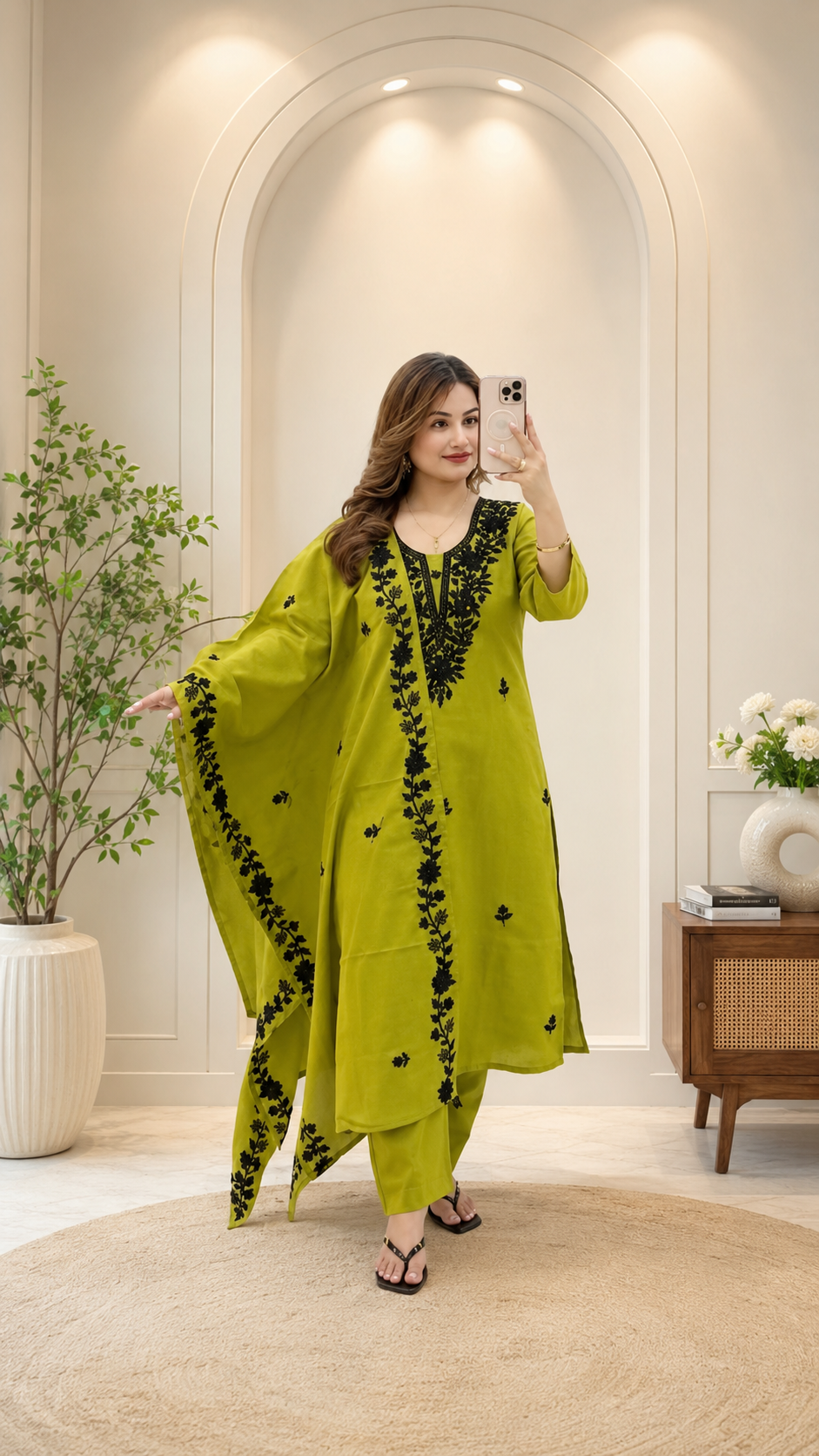 Embroidered Kurti Pant Set