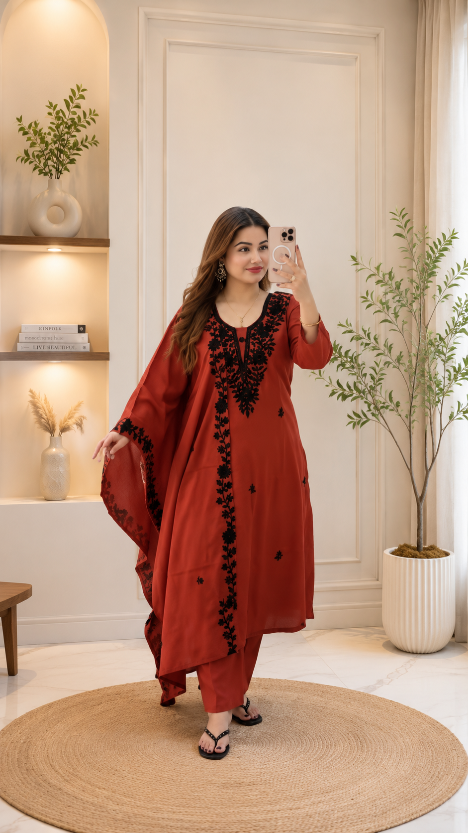 Embroidered Kurti Pant Set